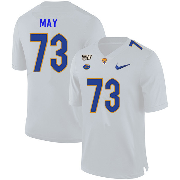 2019 Men #73 Mark May Pitt Panthers College Football Jerseys Sale-White